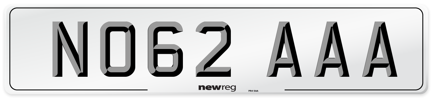 NO62 AAA Number Plate from New Reg